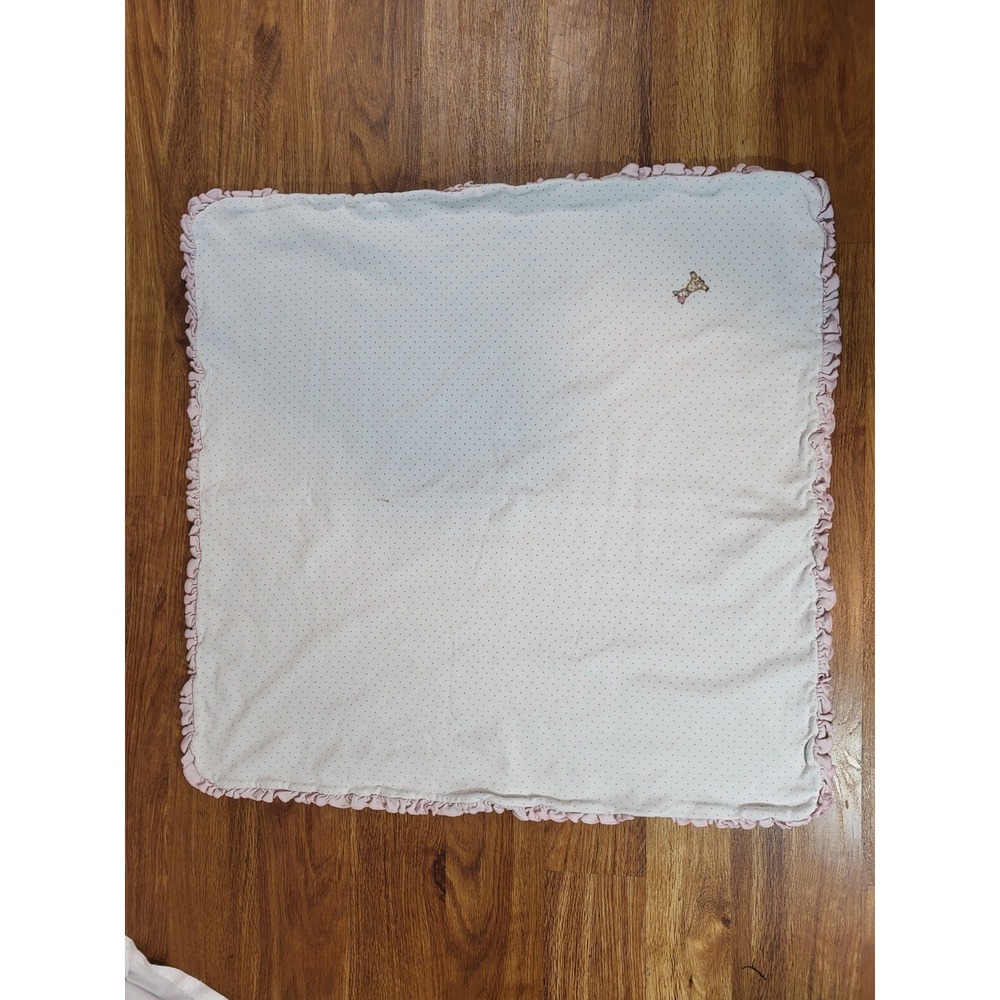 Magnolia Babe White Pink Dots Giraffe Pima Cotton Baby Blanket